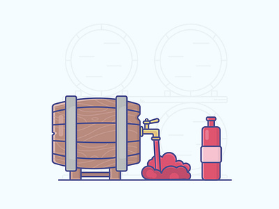 Barrel Of Wine barrel design gradient icon illustration illustrator logo minimal red wine vector wine