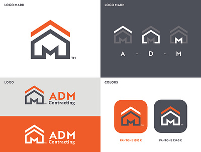 ADM CONTRACTING brand branding construction logo design graphic artist graphic design house logo illustration illustrator logo logo design logo mark vector