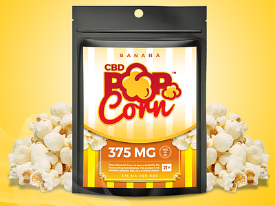 CBD Popcorn adobe art artist brand brand identity branding cbd cbd edibles cbd logo cbd oil cbd popcorn design graphic artist graphic design illustration label design logo logo design logo mark typography