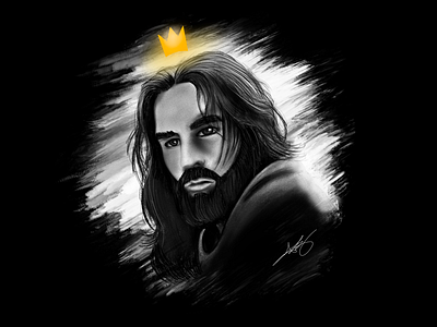 King of Kings art artist artwork doodle draw drawing graphic artist graphic design illustration jesus king of kings portrait procreate