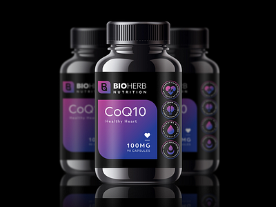 CoQ10 Label Design brand branding design graphic artist graphic design health brand label design package design packaging product design