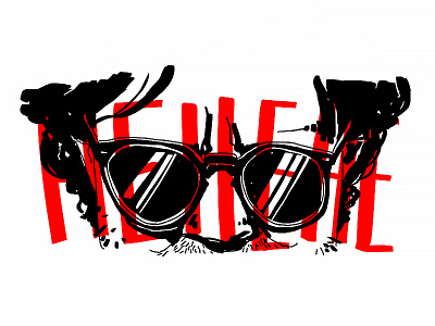 HeHe black and white comic comic art design digitalart drawing drawing ink face glasses illustration illustration design red