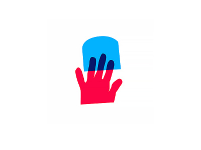 Left hand, right pocket blue branding colors design hand illustration logo logo logodesign minimalist logo red symbol symbol design vector