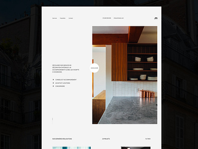 Project page for a architect / interior design company