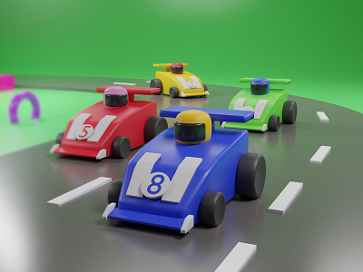 3D Racing Car - Low Poly 3d 3d modeling design ui