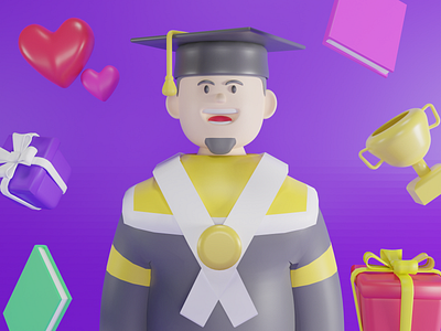 Bachelor Graduation 3d 3d artist 3d modeling branding design