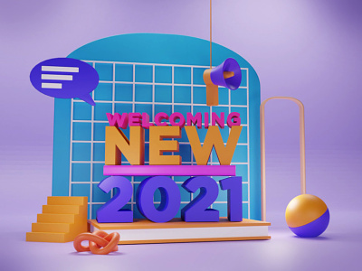 New Welcoming 2021 3d 3d modeling design ui