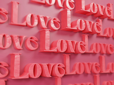 Love Typography 1.0 3d 3d artist 3d modeling design