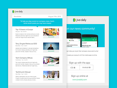 Jive Daily Newsletter and Invite email template email email template jive jive daily newsletter
