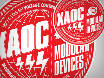 XAOC Devices • Sticker 2 branding electronics logotype music sticker typography