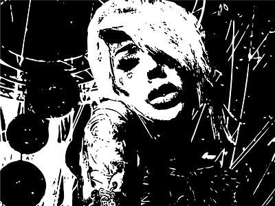 Party Girl adobe illustrator adobe photoshop blackandwhite comic digitialink female gritty noir vector vectorart woman