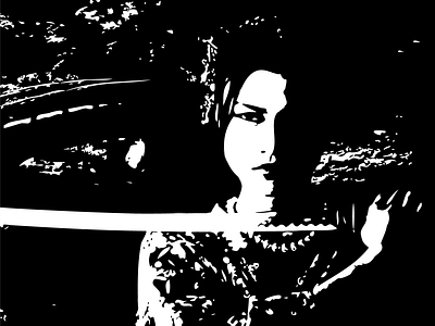 Katana digitalinking illustration illustrator katana noir photoshop sword vector vectorart woman