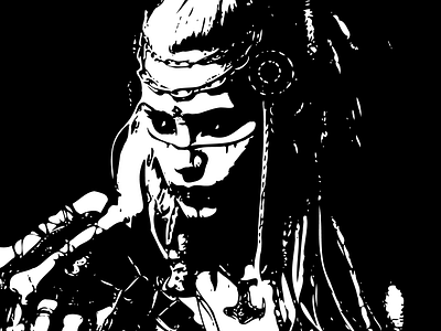 Tribal Noir adobe illustrator blackandwhite comic follow me illustrator retro design tribal vector vectorart viking vintage warroir woman