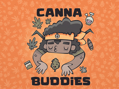 Canna-Buddies adobe illustrator cannabis cartoon comic cute design follow me illustration retro retro design vector vectorart