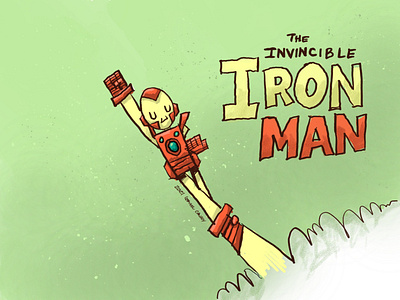 The Invincible Ironman! cartoon comic cute design illustration inking ipadpro marvel retro design