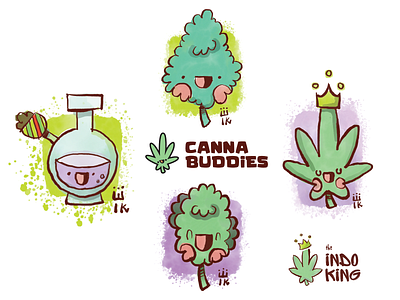 Canna Buddies Refined Concepts adobe illustrator comic design illustration illustrator logo retro design vector