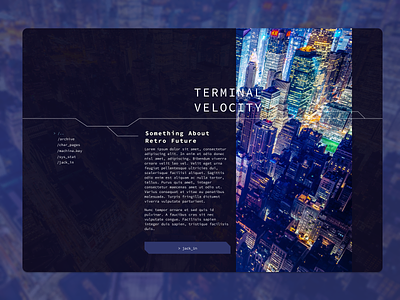 Terminal Velocity city cyberpunk future futuristic graphic design mush retro future ui web design