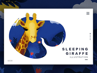 Sleeping giraffe illustration ui ux