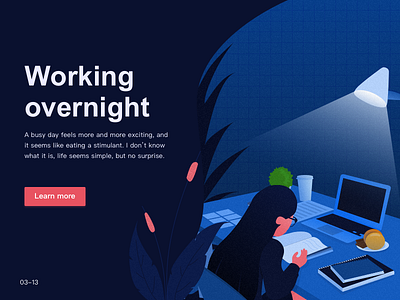 Working overnight design illustration ui