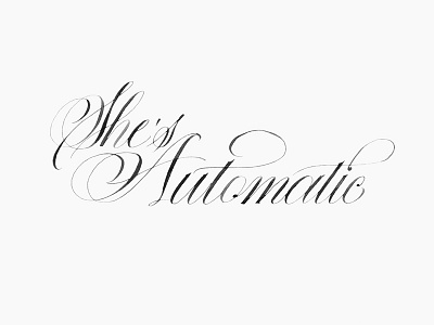 She's Automatic calligraphy classy copperplate english guillott joan quiros letters script typography
