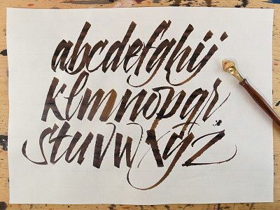 Ruling Pen Alphabet alphabet calligraphy handlettering letters ruling pen script typography walnut
