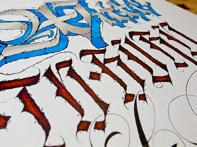 Fight To Write custom dirty gothic graffiti handlettering handmade joan quiros lettering markers
