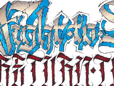 Fight To Write broken custom fraktur gothic graffiti handlettering lettering markers promarker typography urban writers