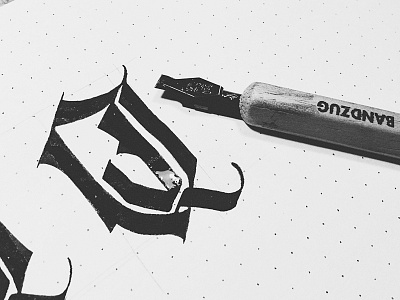 Personal Monogram blackletter calligraphy fraktur gothic handlettering joan quiros logo logotype monogram