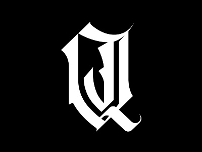 Personal Monogram - Vector blackletter calligraphy fraktur gothic handlettering joan quiros logo logotype monogram vector
