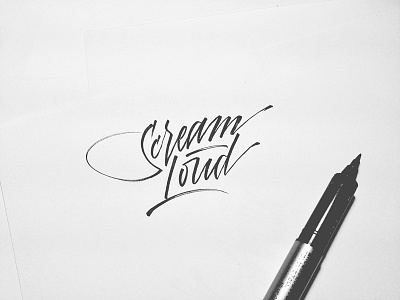 Scream Loud brushlettering brushpen calligraphy doodle handlettering joan quiros scream script typography