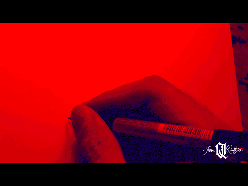 Red & Blue - Script brushlettering brushpen calligraphy gif handlettering redblue script video