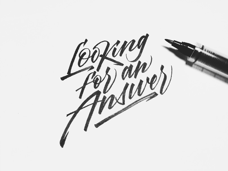 Looking for an Answer calligraphy brushpen brushlettering looking for an answer script rythm logo logotype