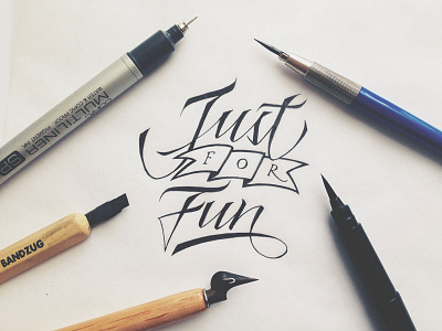 Just For Fun brush brushpen calligraphy hand lettering handlettering just for fun lettering