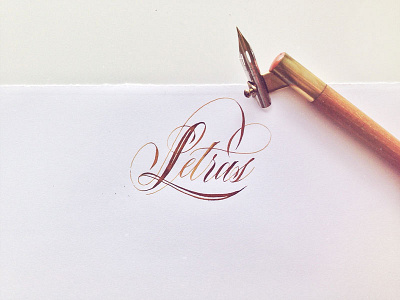 Letras calligraphy copperplate cursive elegant flourishes letras letters pointed nib script watercolour