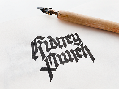 Kidney Punch beer blackletter brew calligraphy cockney gothic kidney punch london packaging sketch sketches sketching