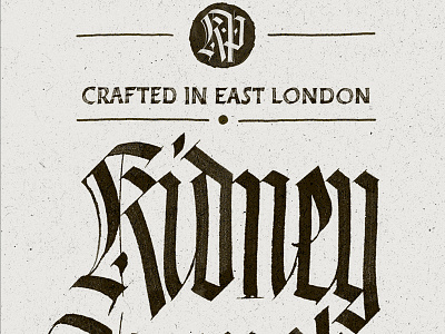 Kidney Punch - Front Label beer blackletter brew calligraphy cockney gothic kidney punch london packaging