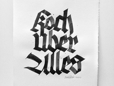 Koch Über Alles blacklister calligraphy cola pen colapen expressive gothic letterforms poster rudolf koch study