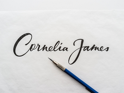 Cornelia James Final Pencil Sketch branding brush cornelia james hand lettering handlettering lettering logo logotype script