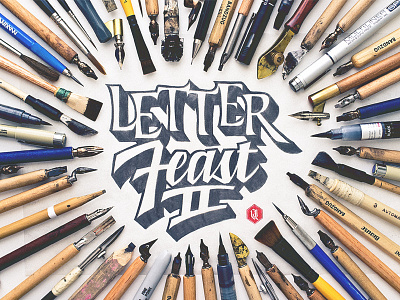 Letter Feast II brush calligraphy hand lettering handlettering letter feast lettering logo logotype markers nibs pencil pens