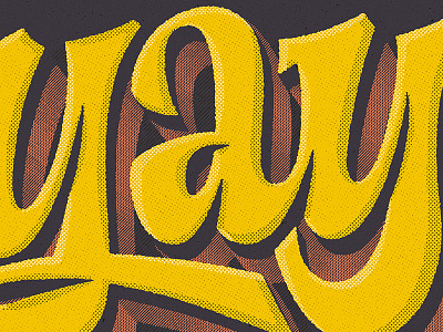 Yay! crosshatch crosshatching distress distressed halftone handlettering lettering textures yay