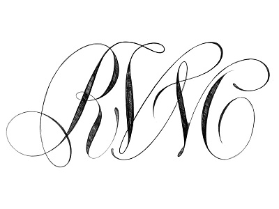 RVM Monogram Sketch classy copperplate flourish flourishing handlettering initials lettering monogram sketch spencerian