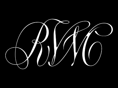 RVM Monogram copperplate flourishing glyphsapp handlettering lettering logo logotype monogram spencerian