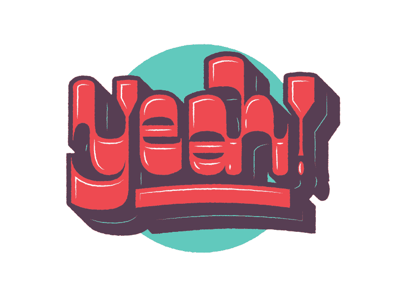 Yeah! animated animation lettering motion sticker yeah