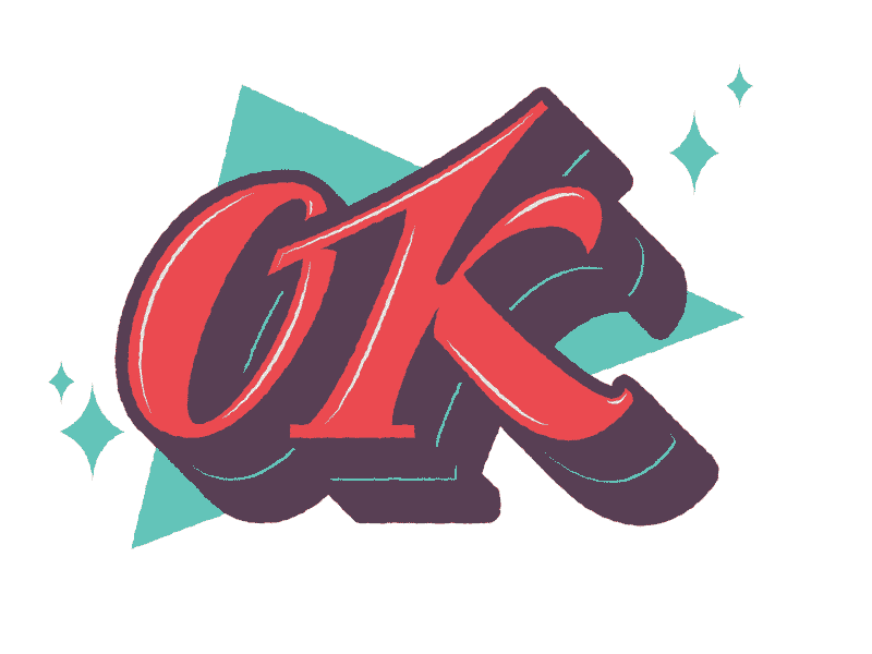 Ok app animation handlettering lettering art motion design calligraphy illustration sticker motion animation lettering ok