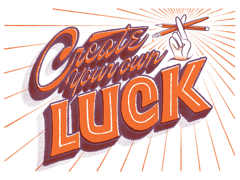 Create Your Own Luck procreate handlettering luck creative happhy new year script lettering illustration lettering