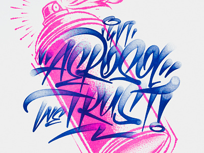 In Aerosol We Trust Joan Quiros fat cap graffiti illustration lettering riso risograph risoprint spray can tag