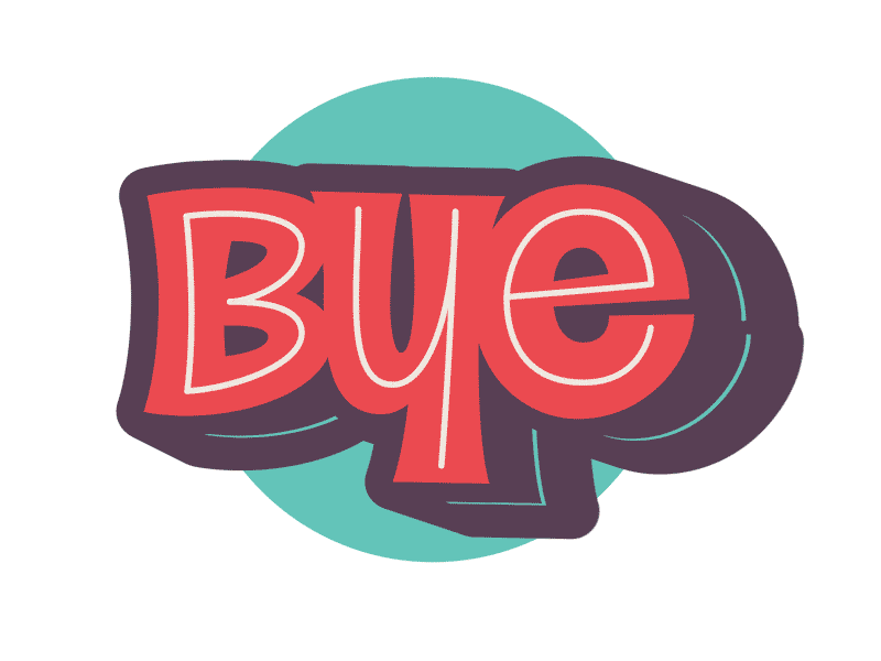 Bye animation bye lettering motion design sticker