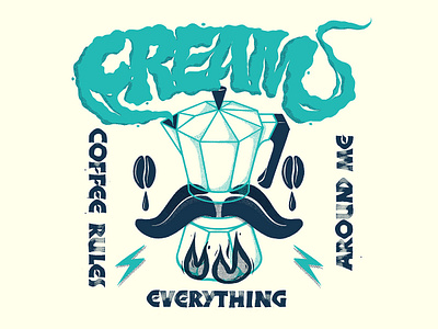 C.R.E.A.M beans brew calligraphy coffee cream handlettering illustration lettering moka pot neuland