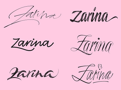 Zarina lettering explorations
