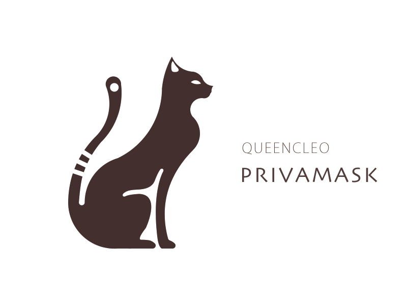Queencleo Privamask bastet branding cat egypt logo